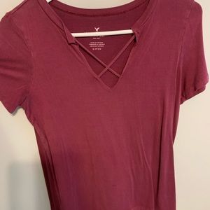 Maroon fitted top